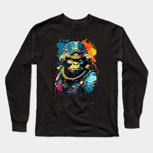 Cyberpunk Future Ape Sci-Fi Anime Ape Long Sleeve T-Shirt